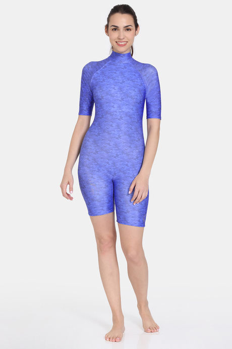 Zelocity Padded Swimsuit With Zipper - Amparo Blue — image 4